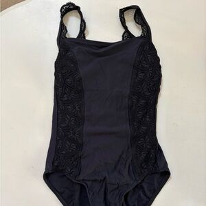 Wear Moi Black Lace Leotard, size Small